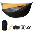 thumbnail image 1 of Camping Haock with Mosquito Net and Sunshade Backing Haock with Ridge Rope Tree Straps Lightweight Portable Haocks for Outside Hiking and Travel, 1 of 9