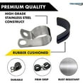 thumbnail image 3 of Stainless Steel Cable Clamps - 1/2" Diameter - Rubber Insulated - 100 Pcs, 3 of 7