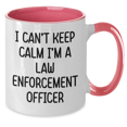 thumbnail image 2 of Funny Law Enforcement Officer Gifts from Mom for I Can't Keep Calm I'm A Law Enforcement Officer Two Tone Coffee Mug, Unique Mother's Day Unique Gifts for Men or Women, 2 of 4