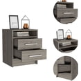 thumbnail image 5 of TUHOME Modern Bedroom Nightstand with Superior Top and Two Drawers, Sleek Storage, 5 of 10