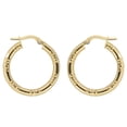 thumbnail image 2 of KoolJewelry 14k Yellow Gold 3x20mm Diamond-cut and High Polish Round Hoop Earrings, 2 of 4