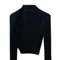 thumbnail image 4 of Lenpel Women's Turtleneck Velvet Tops Long Sleeve Slim Basic T-Shirts Base Layer Shirts Velour Undershirt Blouses(Black,XX-Large), 4 of 6
