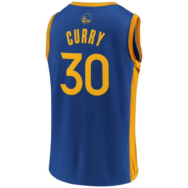 Men's Fanatics Branded Stephen Curry Royal/Gold Golden State Warriors  Replica Jersey 