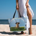 thumbnail image 3 of Wukai Elephant Dog Print Zipper Bag,large Beach Tote Bag,Waterproof Sandproof Bag,Grocery and Picnic Tote Travel Bag, 3 of 5
