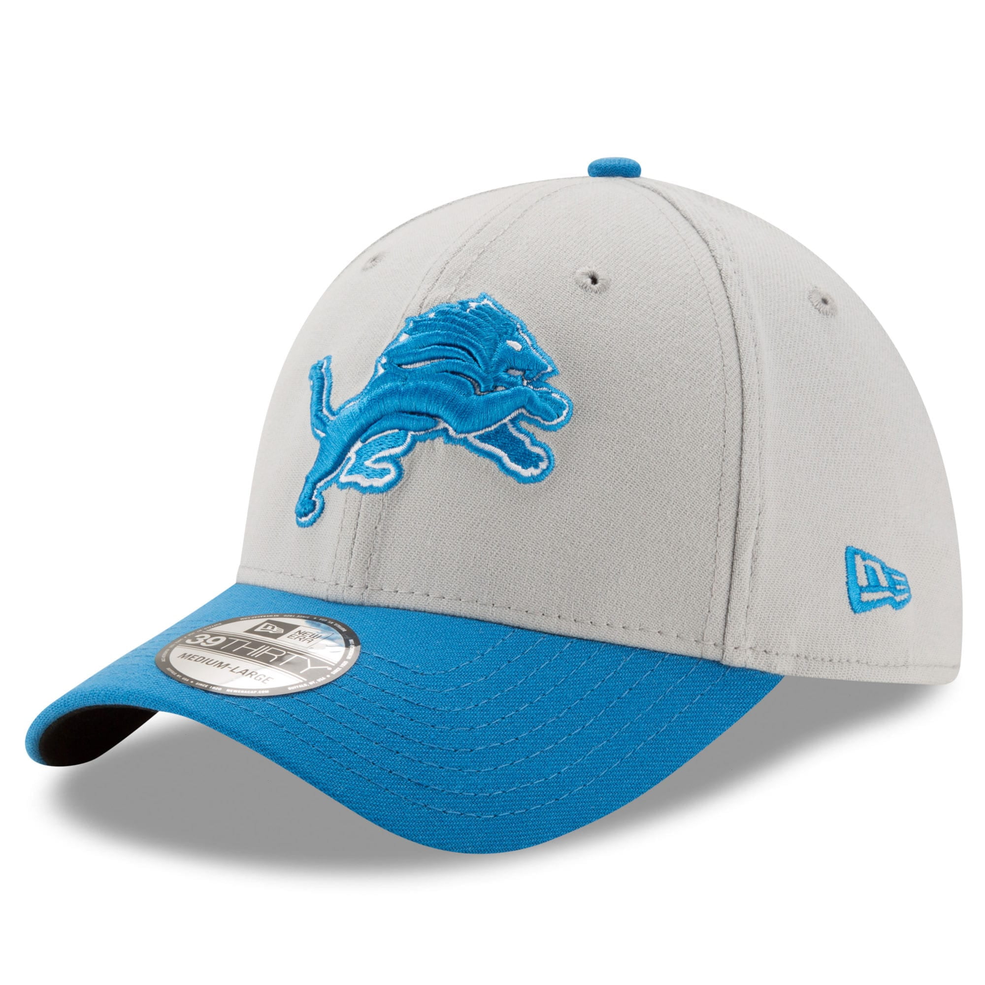 Detroit Lions New Era Team Classic 39THIRTY Flex Hat - Gray/Blue