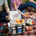 thumbnail image 5 of FORMRS Insulated Cooler Bag 24 Cans Capacity Soft Leakproof Lunch Box with Side Pockets, Yellow Seaside, 5 of 7