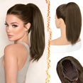 thumbnail image 1 of Yanonmyfd Black Straight Drawstring Ponytail Extension - 28 Inch Long Straight Drawstring Ponytail Extension Natural Looking Fluffy Soft Synthetic Cheer Posh Pony Tails Hairpieces Daily Party, 1 of 38