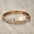 thumbnail image 2 of LinnaLove 7 1/2 in Lady Rose gold Medical Alert id Bracelets-Stainless steel Medical bracelets for women type 1 diabetes bracelets, 2 of 7