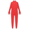 thumbnail image 6 of YONGHS Mens Spandex Open Face Zentai Suit Costume Back Zipper Unitard Full Cover Jumpsuit Bodysuit Red 180, 6 of 7