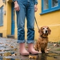 thumbnail image 3 of Women's Waterproof Chelsea Rain Boots, Slip-Resistant Rubber Garden Shoes, Pink, Size 8, 3 of 6