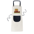 thumbnail image 1 of China Architecture Landmark Traditional Pattern Apron Adjustable Bib Cotton Linen BBQ Kitchen Pocket Pinafore, 1 of 3