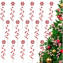 16 PCS Candy Decor Set,Christmas Curly Christmas Ornament,11.7 Inch Candy Shape Christmas Ornaments,Pick Red White Candy Decorations,Christmas Hanging Candy Ornaments