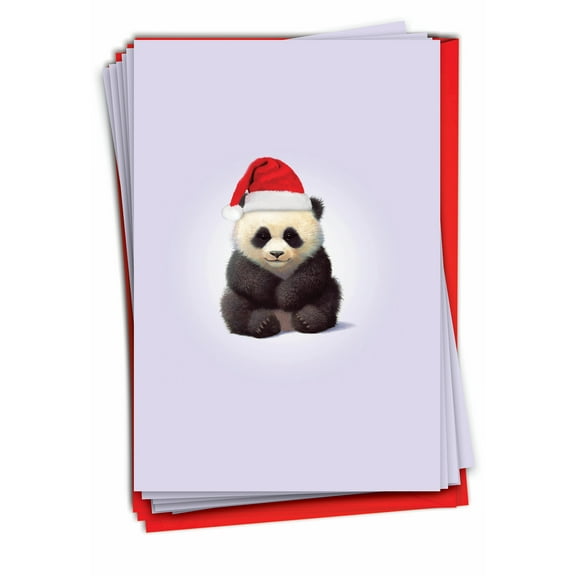 B6726GXSG Zoo Babies Christmas Cards' Pack of 12 Funny Merry Christmas Note Cards with Envelopes by NobleWorks