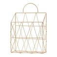 thumbnail image 1 of CIMAXIC Magazine Holder Hanging Wall-mounted Newspaper Book File Organizer Basket Iron Shelf Storage Container Display Stand (Golden),10.04"X3.94"X14.96", 1 of 4