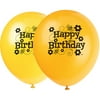 12" Latex Bumble Bee Birthday Balloons, 8ct