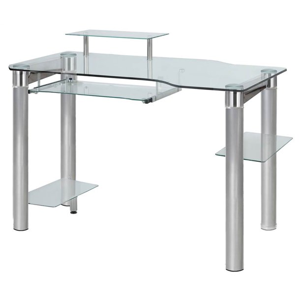 Innovex Saturn Clear Glass PC Computer Desk