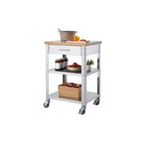 TRINITY EcoStorage® 25" Bamboo & Stainless Steel Kitchen Cart w/ Drawer