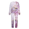 thumbnail image 5 of Hauts à Col Haut pour Femmes Mode Décontractée Imprimé Manches Longues Chandail en Molleton Col Rond + Ensemble Pantalon Hauts Manches Longues T-Shirts pour Femmes Mode, 5 of 5