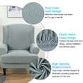 thumbnail image 3 of TOPCHANCES 2-Piece Stretch Jacquard Wing Chair Cover, Wingback Armchair Slipcovers Spandex Fabric WingChair Furnitur Removable for Adults, Kids and Pets, Light Blue, 3 of 10