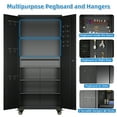 thumbnail image 4 of JAORD Metal Rolling Storage Cabinet with 1 Drawer & Pegboards, Workbench Mobile Tool Chests Garage Cabinets with 4 Wheels，Assemble Required, 4 of 9