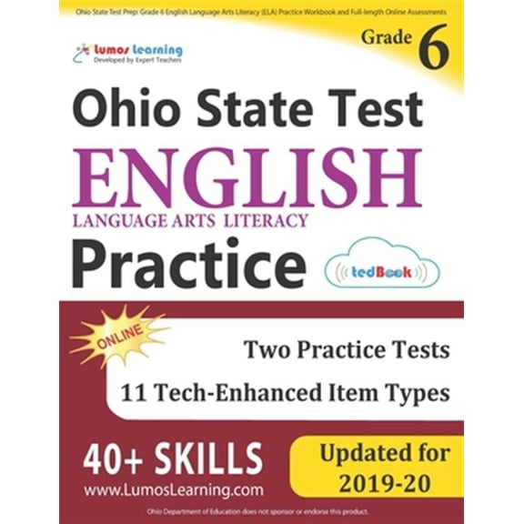 Pre-Owned Ost by Lumos Learning: Ohio State Test Prep: Grade 6 English Language Arts Literacy (ELA) Practice Workbook and Full-length Online Assessments: OST Study Guide (Paperback)