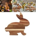 thumbnail image 2 of Wooden Bunny Cutting Board Decorative for Kitchen, 13.4"L x12.6"W Butcher Block, Dinner Serving Platter and Charcuterie Board, 2 of 8