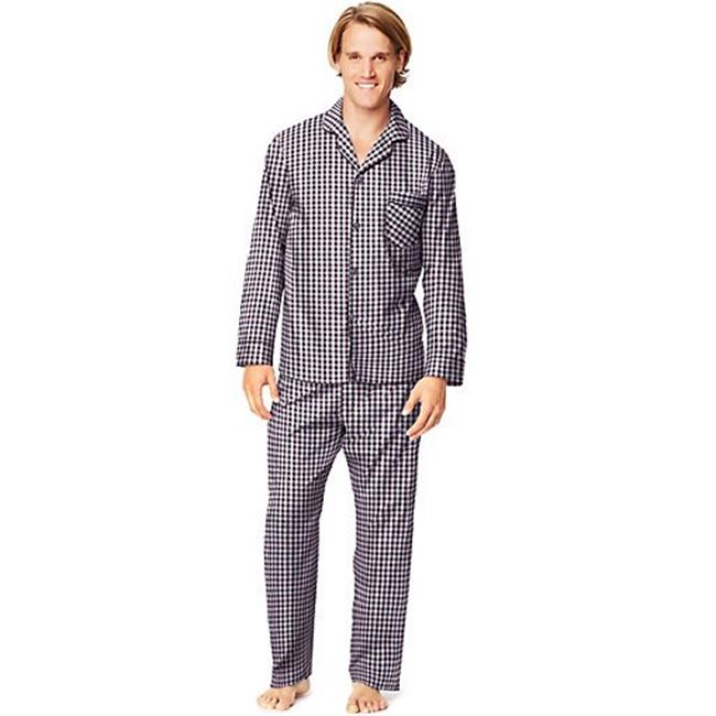 Hanes 400007477100 Mens Woven Pajamas Burgundy Gingham, 5XL Walmart