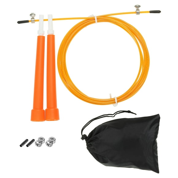 Unique Bargains Speed Jump Rope Adjustable Speed Skipping Rope with Storage Bag and Spare Parts Orange