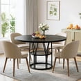 thumbnail image 3 of Round Dining Table for 4-6, 47 Inch Kitchen Table with Storage Shelf and Metal Frame, Modern Circle Table for Apartment, Living Room, Office, 3 of 8
