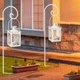 thumbnail image 6 of BEAU JARDIN 8 Pack Shepherds Hooks for Outdoor 48 Inch Single Piece No Assembly Solid Metal Heavy Duty Non-Hollow Wedding Plants Bird Feeder Pole Lanterns Garden Shepards Hooks White, 6 of 7