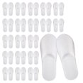 thumbnail image 2 of 20 pares de zapatillas blancas desechables de 5 mm, tamaño universal, aptas para spas, hoteles, ropa de mujer y hombre. Zapatillas de hotel., 2 of 9