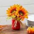 thumbnail image 2 of 9" Sunflower Artificial in Mason Jar Table Décor, 2 of 2