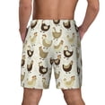 thumbnail image 3 of Kdxio Chicken Cartoon Print Men'S Swim Trunks With Compression Liner 7 Inch Inseam Quick Dry Swim Shorts, 3 of 7