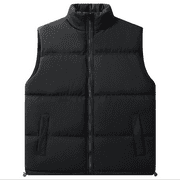 Vcansion Men's Full Zip Vest Jacket with Pockets Black 2XL