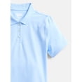 thumbnail image 3 of Wonder Nation Girls School Uniform Pique Polo Shirt with Short Sleeves, Size 4-18, 3 of 3
