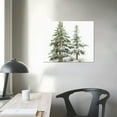 thumbnail image 3 of Nawypu Framed Canvas Wall Art Print Vintage Wooded Holiday Trees in Snow by Katie Pertiet Sylvie Greywash Frame - Medium, 3 of 4