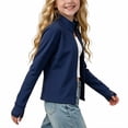 thumbnail image 3 of SERTGUTR Girls Zip Up Jacket, Stand Collar Long Sleeve Thumbhole Top, Cropped Stretch Yoga Running Coat, Everyday School Fitness Sports Jacket, 3 of 7