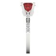thumbnail image 3 of Solitaire with Accents Engagement Ring for Women - 1.71ct Natural Garnet in 14K White Gold Promise Ring, 3 of 6