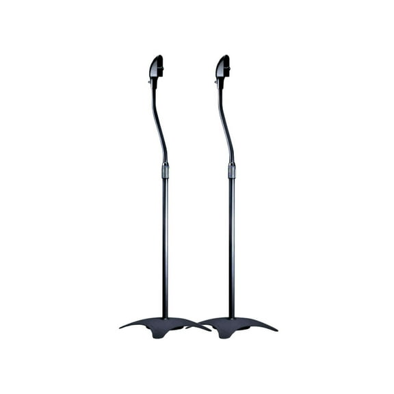 Monoprice Satellite Speaker Floor Stands - Black (Pair) Supports Up to 5 Lbs. Each, Height Adjustable (26.8 to 43.3 Inches)
