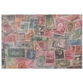 thumbnail image 1 of ECZJNT Vintage Postage Stamps Placemat Plate Holder Set of 6, Grunge Stamp Table Mats Protector 12x18 inch, 1 of 5