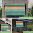 thumbnail image 2 of Outdoor TV Cover 80 to 85 Inches, Teal Green Brown Wooden Board Gradient Farmhouse Country Waterproof TV Cover with Remote Control Pocket, Flat Screen TV Cover Protector for Outside TV, 2 of 6