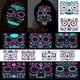 thumbnail image 2 of Pegatina de tatuaje del Día de los muertos para Halloween, piel temporal para noche, Bar, fiesta, Festival, maquillaje, tatuaje que brilla en la oscuridad, pegatina corporal, 2 of 4