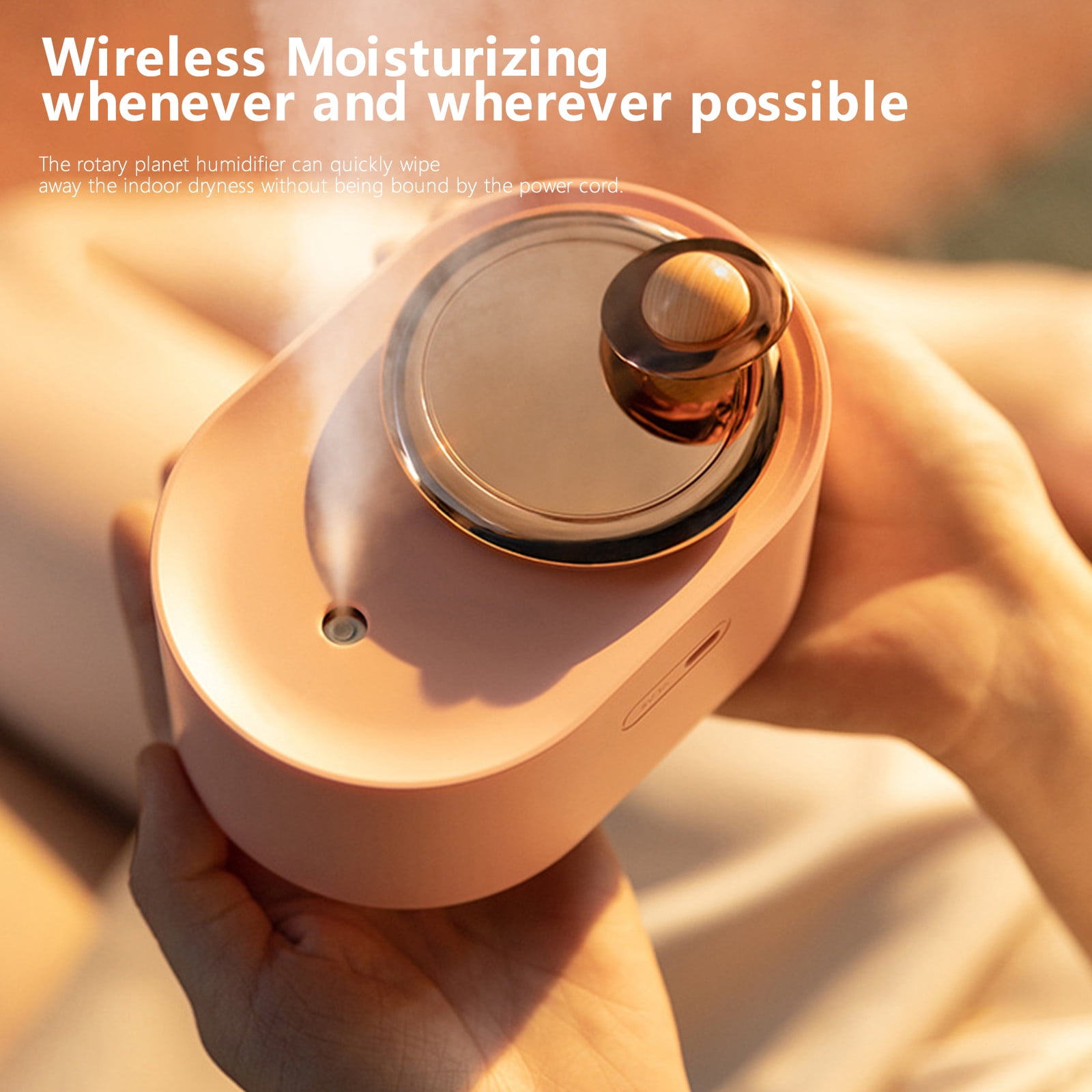 TUOBARR Cool Mist Humidifiers For Bedroom, Portable Small Desktop Humidifier With Night Light, USB Mini Rotating Humidifiers For Bedroom & Office Desk