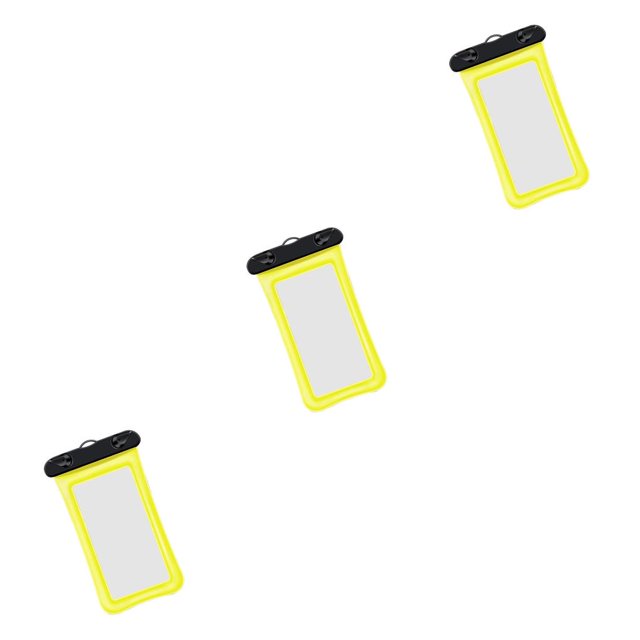 Guardoinrt Waterproof Phone Case Universal Safe Beach Travel Kayaking Canoeing Cellphone Dry Bag Protection Accessory Drying Pouch Yellow 3Set