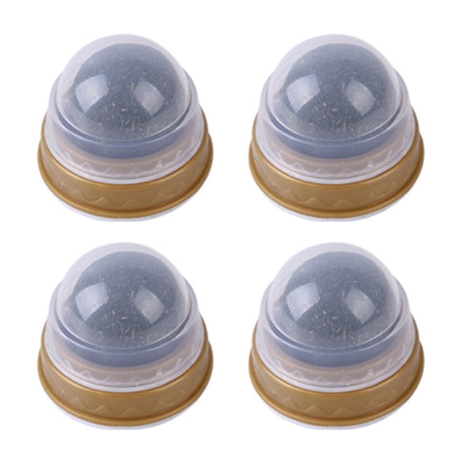 4 piezas de juguete de hierba gatera, bola giratoria para lamer hierba gatera, juguete masticable seguro y saludable para gatitos, limpieza de dientes