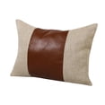 thumbnail image 3 of LR Home Estate Linen Poly Filled Pillow in Tan/Brown, 14" x 20", 3 of 9