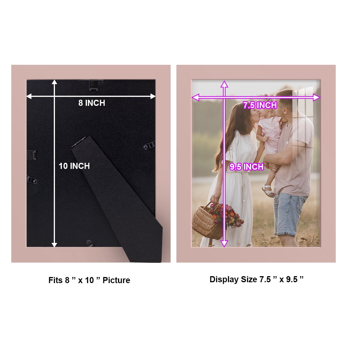 Wexford Home Modern 8" x 10" Pink Picture Frame (Set of 6)