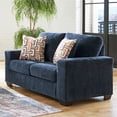 thumbnail image 2 of Signature Design by Ashley Furniture Aviemore Blue Loveseat, 2 of 9