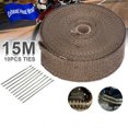 thumbnail image 2 of Trayknick 15m Exhaust Heat Wrap Durable Heat-resistant Fiber Car Modification Exhaust Wrap Tape for Motorcycle, 2 of 13