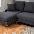 thumbnail image 5 of 110inch Sectional Sofa for Living Room, U-Shape Convertible Modular Sectional Sofa with 2 Pillows and Metal Legs Support, Modern Upholstered Double Chaise Couches for Apartment Office, Charcoal Grey, 5 of 7